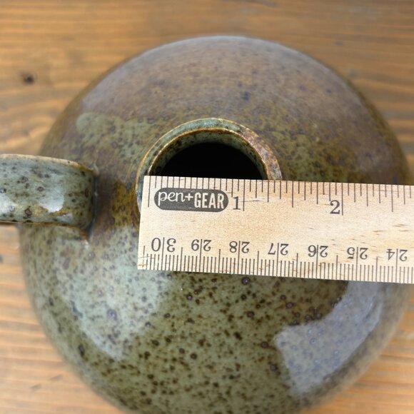 Small Vintage Studio Pottery Jug Style Vase in Mottled Earth Tone Glaze - Picture 11 of 13